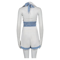 Adulte Film Barbie Barbie Robe De Plage Rayée Bleue Cosplay Costume