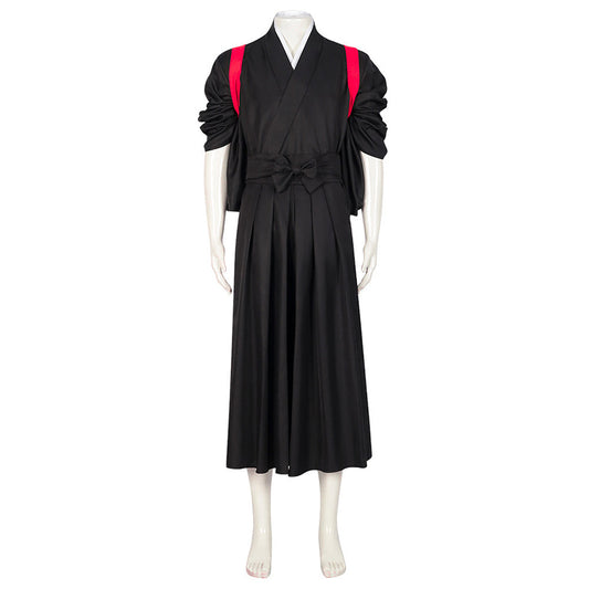 Déguisement Haikyuu Nekoma High School Kimono Costume Noir avec Bretelles Rouge