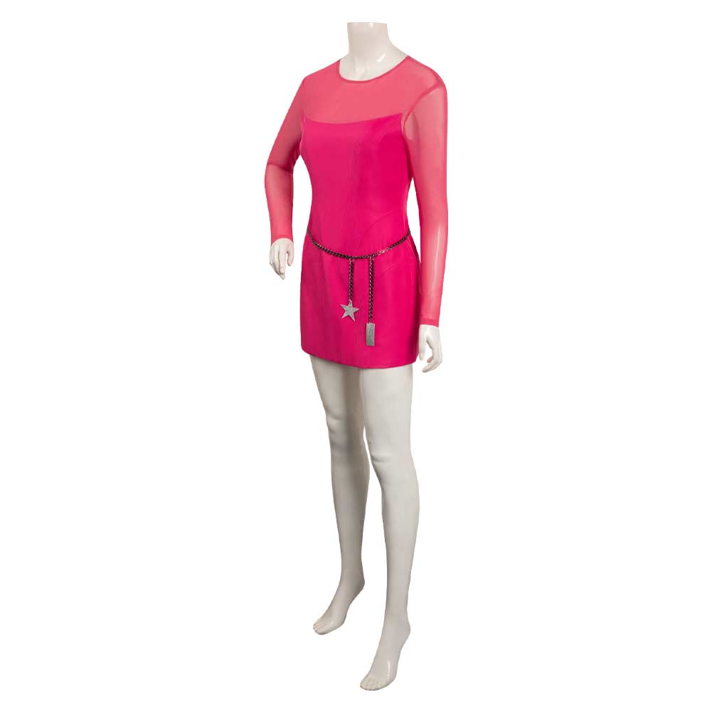 Film Barbie Robe en Maille Rose Femme Cosplay Costume