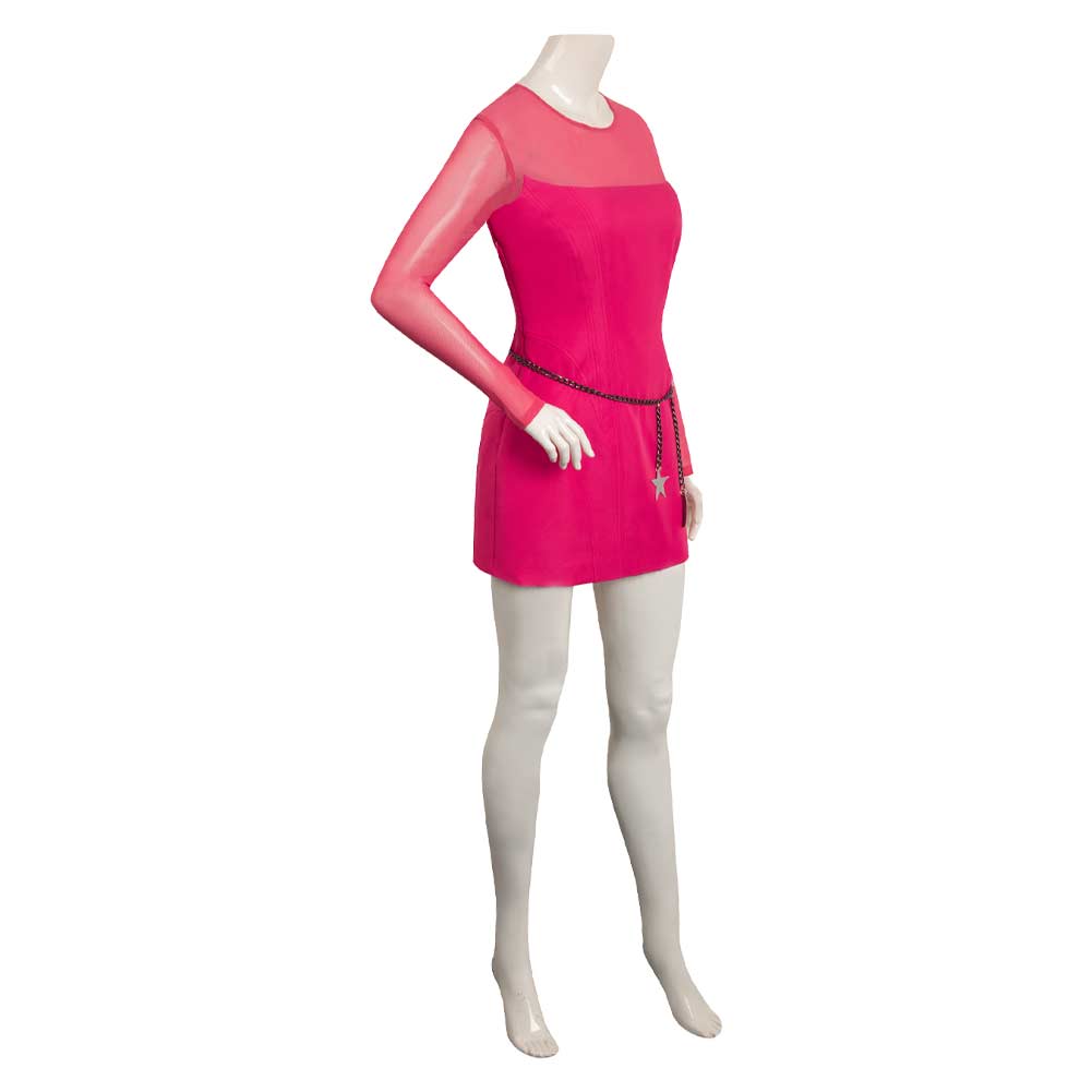 Film Barbie Robe en Maille Rose Femme Cosplay Costume