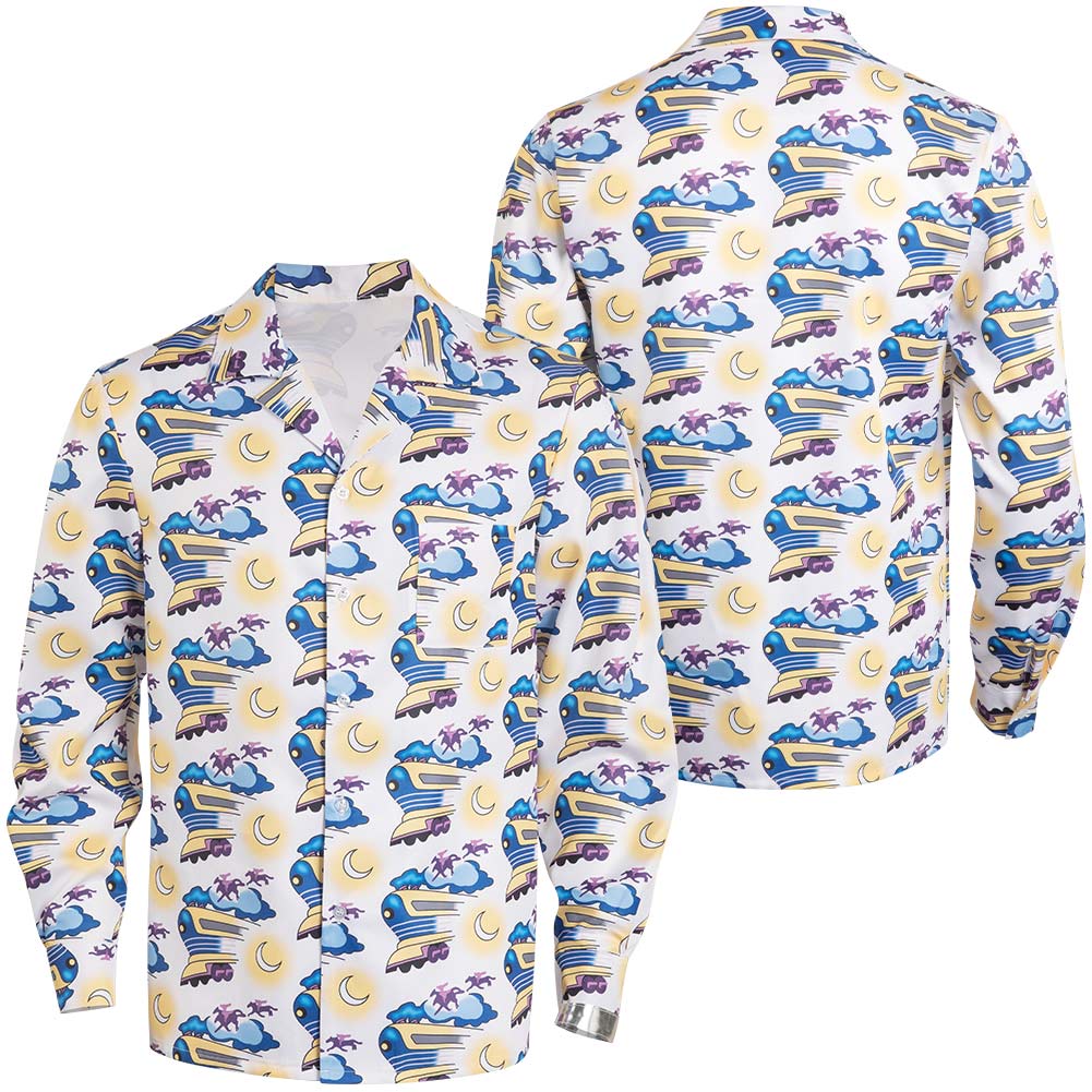 Film Retour Vers Le Futur Doc Brown Chemise imprimée Cosplay Costume