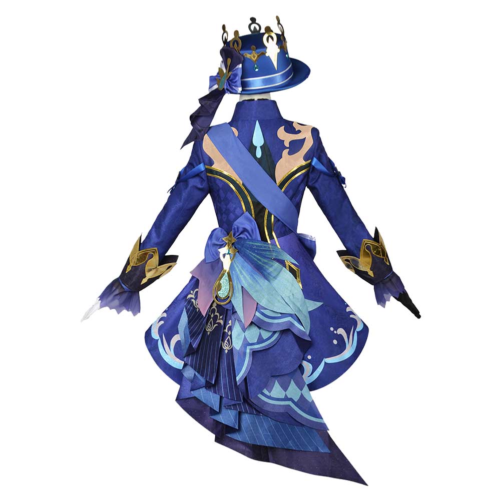 Jeu Genshin Focalors Furina Version Noire Cosplay Costume