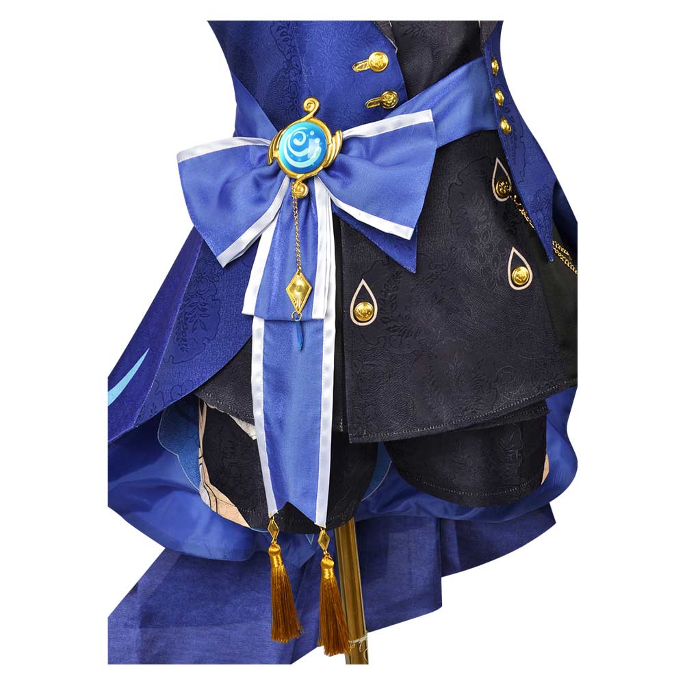 Jeu Genshin Focalors Furina Version Noire Cosplay Costume