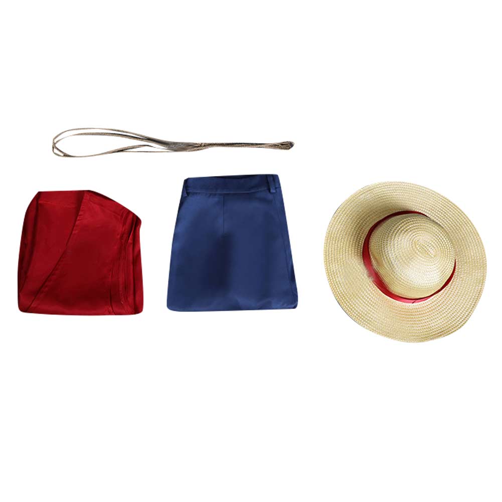 One Piece Monkey D.Luffy Tenue Rouge Cosplay Costume Halloween