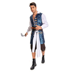 Pirates des Caraibes 4 Jack Sparrow Cosplay Costume Gilet