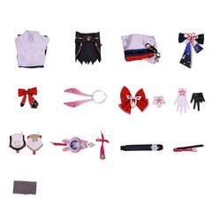 Cosplay Costume Evanescia Honkai: Star Rail Jeu Cosplay Robe Blanche et Bleue Femme