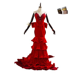 Aerith Cosplay Final Fantasy VII Remake FF7 Aeris Gainsborough Robe Rouge Cosplay Costume