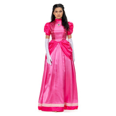 Film Adulte Super Mario Bros Peach Ensemble Cosplay Costume Carnaval