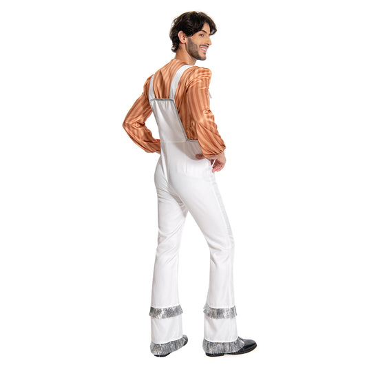ABBA 1970s Homme Bjorn Ulvaeus Chemise+Salopette Costume Vintage