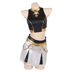 Femme Golden Tenue Noire et Blanche Cosplay Costume