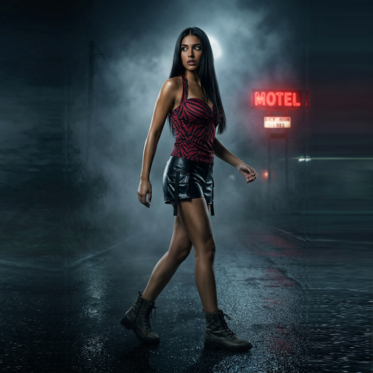 Cosplay Costume Nikki Obsession Film Cosplay Tenue Rouge et Noire Femme