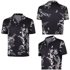 Cosplay Costume Jason Duval GTA(2026) Jeu Cosplay Chemise Hawaïenne Bleue/Noire Homme