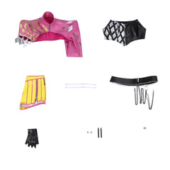 Cosplay Costume Mina Key Dead by Daylight Jeu Cosplay Tenue Jaune et Rose Femme