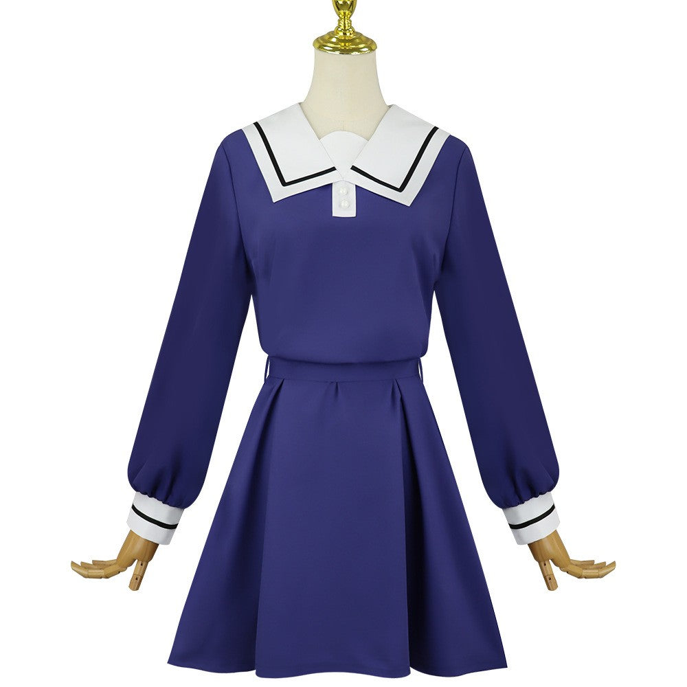 Cosplay Costume Kagari Mimi/Lizzy Seiran/Totsuki Sheena Je Veux T'Aimer Jusqu'à Ta Mort(2026) Anime Cosplay JK Robe Uniforme Bleu Femme
