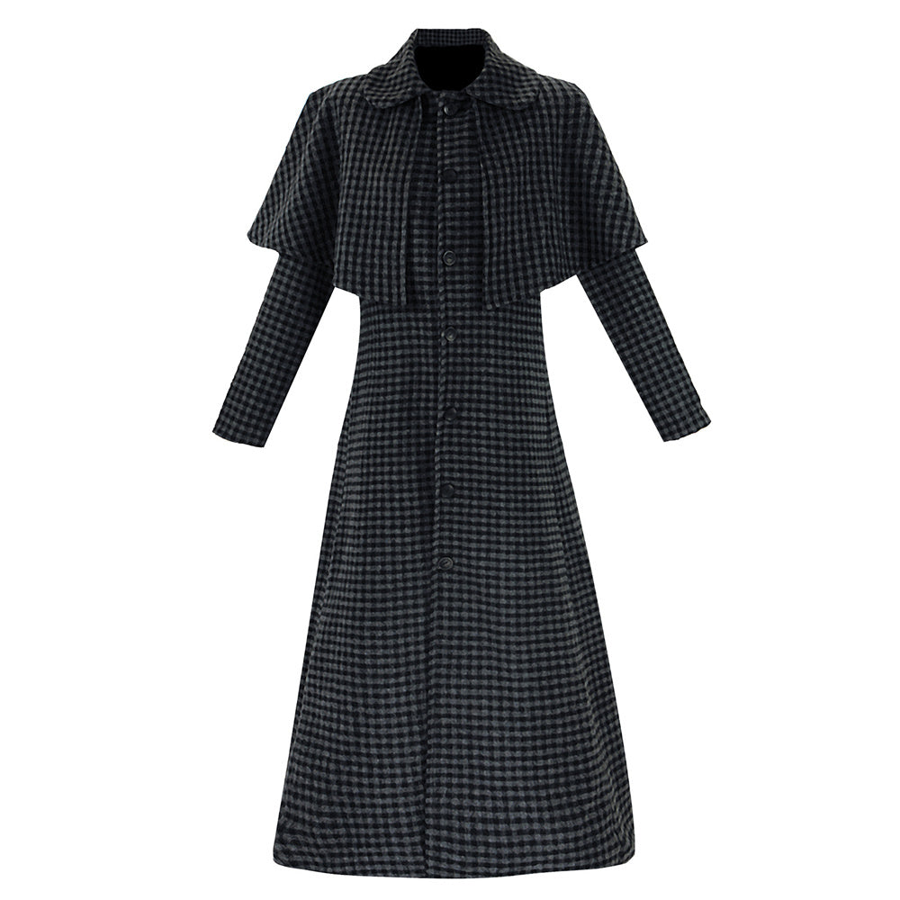 La Famille Addams 2(2025) Mercredi Manteau à Carreaux Cosplay Costume