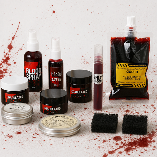 Cosplay Accessoire Faux Sang+Cire de Modelage pour Maquillage de Blessures pour Horreur Cosplay