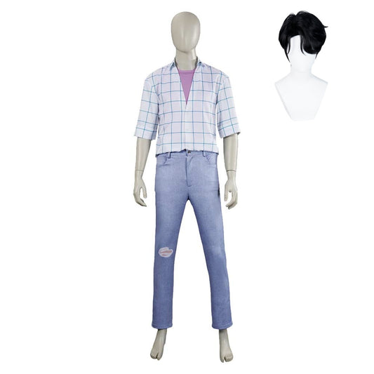 Homme Jinu Tenue de Chemise Blanche et Rose Cosplay