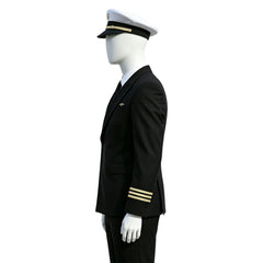 Cosplay Costume Frank Abagnale Catch Me If You Can(2002) Film Cosplay Uniforme de Pilote Noir Homme