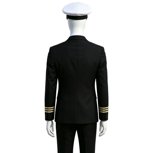 Cosplay Costume Frank Abagnale Catch Me If You Can(2002) Film Cosplay Uniforme de Pilote Noir Homme