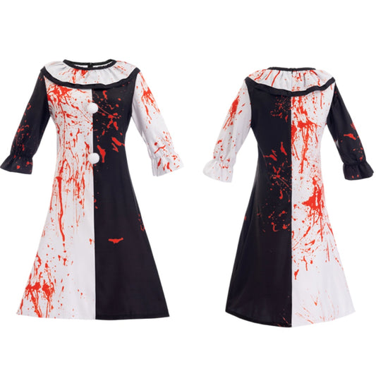 Cosplay Costume Clown Terrifier Film Cosplay Robe Noire et Blanche Femme