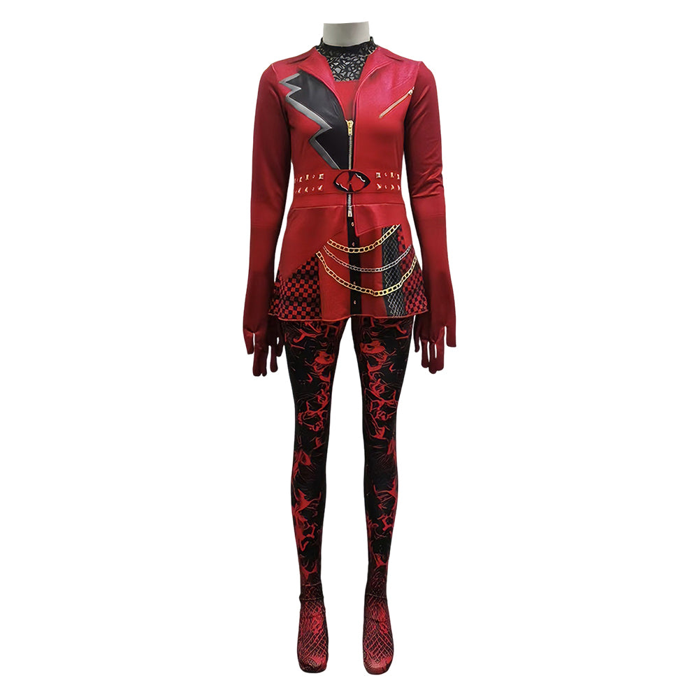 Cosplay Costume Red Descendants: Wicked Wonderland(2026) Film Cosplay Combinaison Rouge Adulte & Enfant