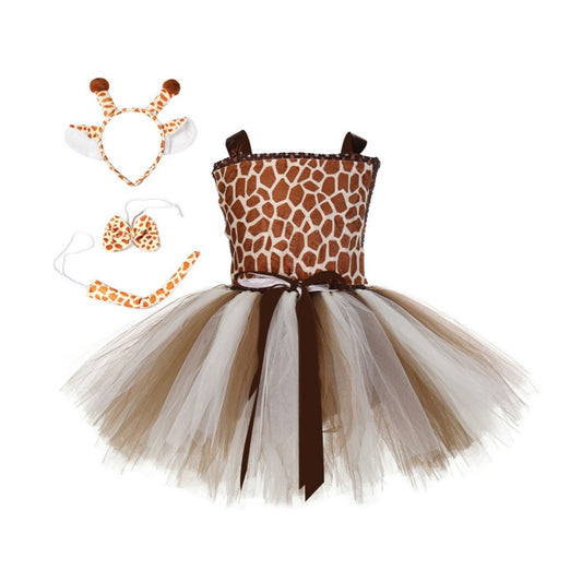 Cosplay Costume Fille Girafe Robe Marron Enfant pour Halloween