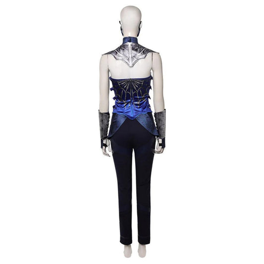 Cosplay Costume Kitana Mortal Kombat 2(2026) Film Cosplay Tenue Bleue avec Masque Femme