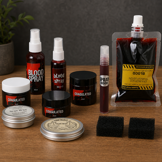 Cosplay Accessoire Faux Sang+Cire de Modelage pour Maquillage de Blessures pour Horreur Cosplay