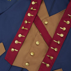 Cosplay Costume George Washington Tenue Président Bleue avec Chapeau