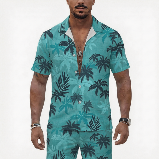 Cosplay Costume Tommy Vercetti GTA(2026) Jeu Cosplay Chemise Hawaïenne Verte Homme