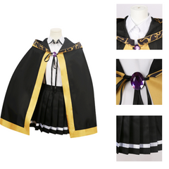 Cosplay Costume Colette Loire Wistoria: Wand and Sword Anime Cosplay Tenue Noire et Jaune Femme