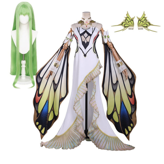 Code Geass C.C. Robe Blanche Cosplay Costume Perruque