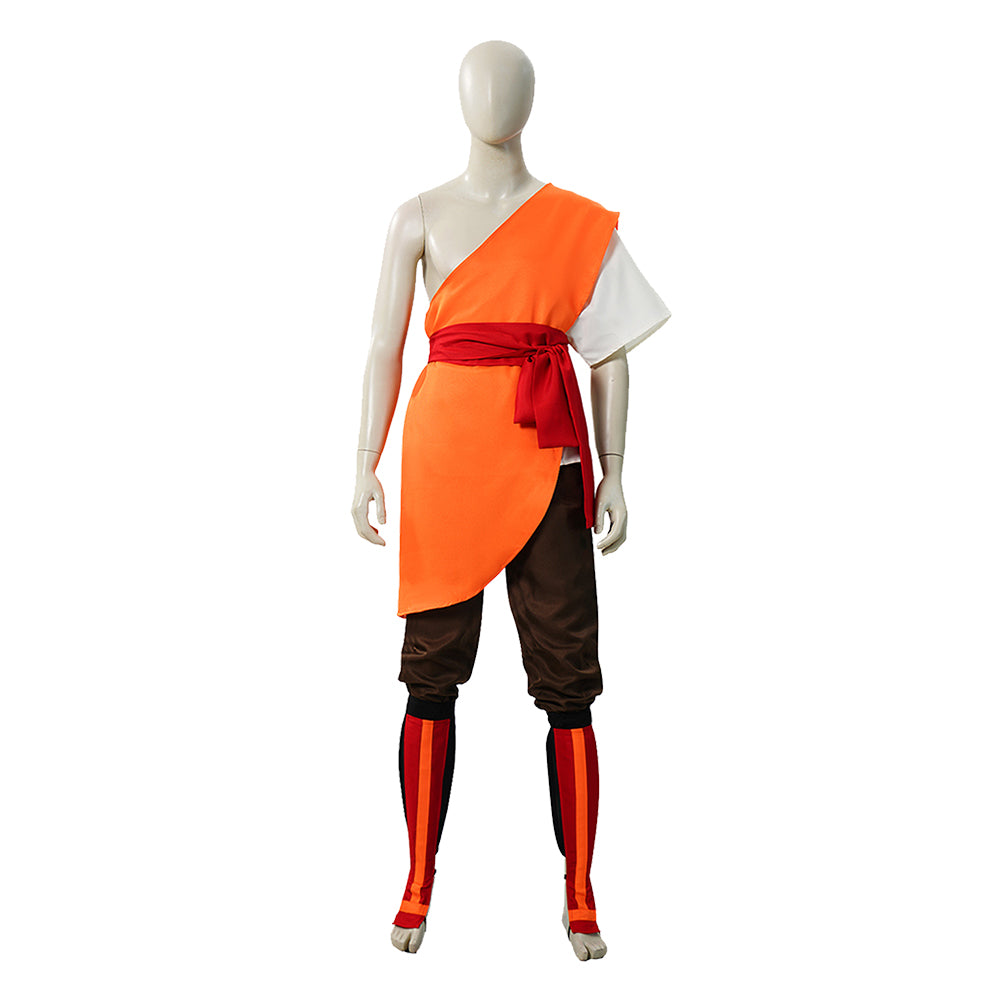 Cosplay Costume Aang Avatar: The Last Airbender 2(2026) TV Cosplay Tenue Orange Homme