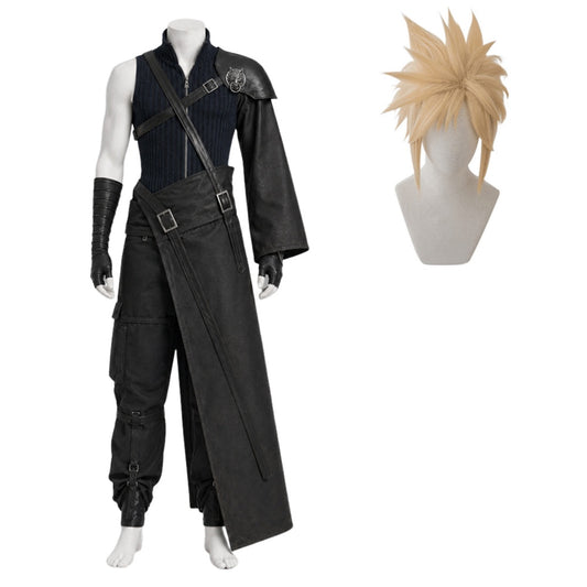Cosplay Costume Cloud Final Fantasy Jeu Cosplay Tenue Noire Homme Perruque