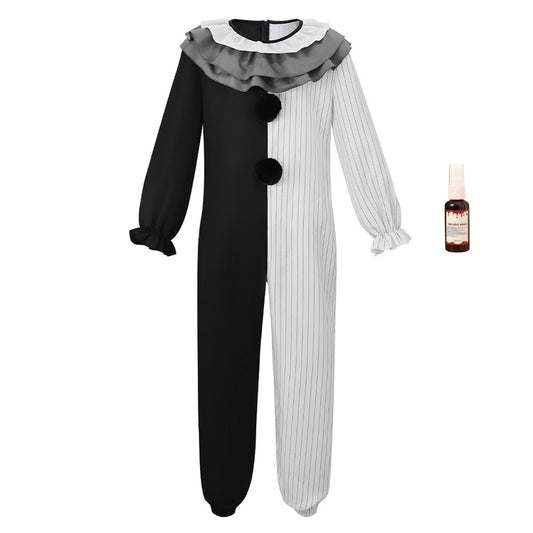 Cosplay Costume Clown Terrifier 4(2026) Film Cosplay Combinaison Noire et Blanche Homme Faux Sang