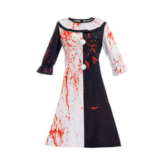 Cosplay Costume Clown Terrifier Film Cosplay Robe Noire et Blanche Femme