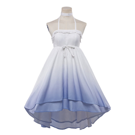 Cosplay Costume Columbina Genshin Impact Jeu Cosplay Pyjama Blanc Femme
