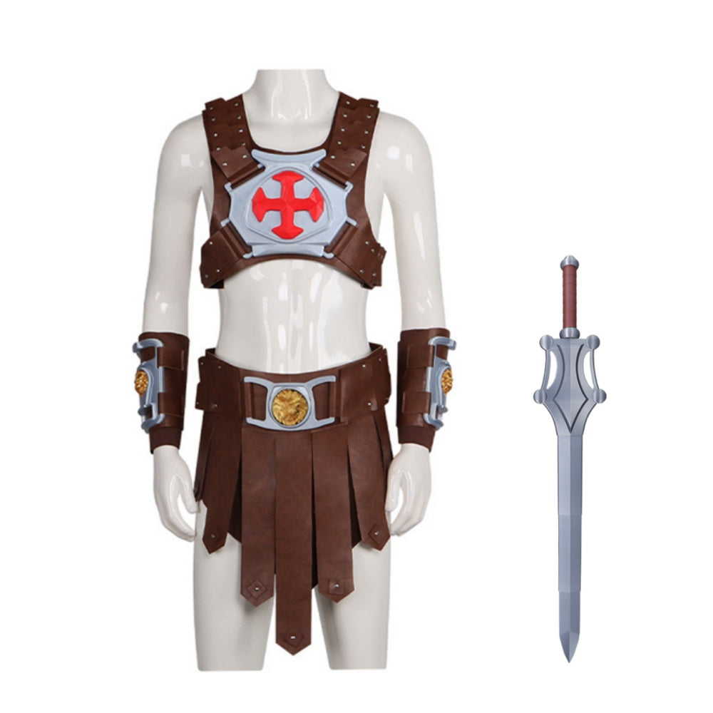 Cosplay Costume He-Man Les Maîtres de l'Univers(2026) Film Cosplay Tenue Marron Homme Épée