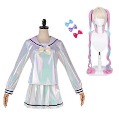 Cosplay Costume KAngel Needy Girl Overdose(2026) Anime Cosplay Tenue Argentée Femme Perruque