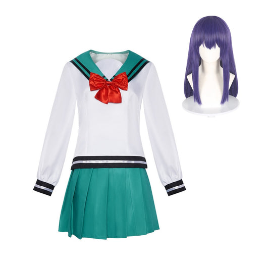 Cosplay Costume Kokomi Teruhashi The Disastrous Life of Saiki K Anime Cosplay Uniforme Blanche et Verte Femme Perruque