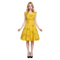 Cosplay Costume Mia La La Land Film Cosplay Robe Jaune Femme