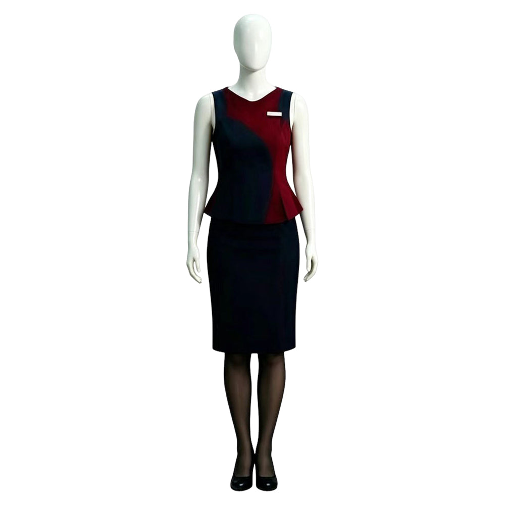 Cosplay Costume Nacy Non-Stop(2014) Film Cosplay Uniforme d'Hôtesse de l'Air Rouge Femme