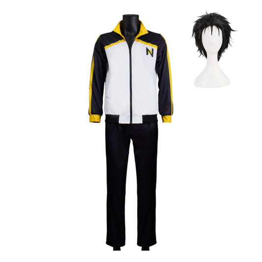 Cosplay Costume Natsuki Subaru RE0(2026) Anime Cosplay Tenue Blanche et Noire Homme Perruque