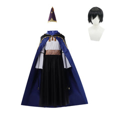 Cosplay Costume Olruggio Tongari Boushi no Atelier(2026) Anime Cosplay Tenue Noire et Bleue Homme Perruque