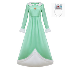 Cosplay Costume Princess Rosalina The Super Mario Galaxy Movie(2026) Film Cosplay Robe Verte Femme Couronne