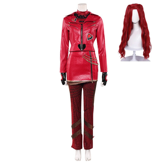 Cosplay Costume Red Descendants: Wicked Wonderland(2026) Film Cosplay Tenue Rouge Femme Ver.2 Perruque