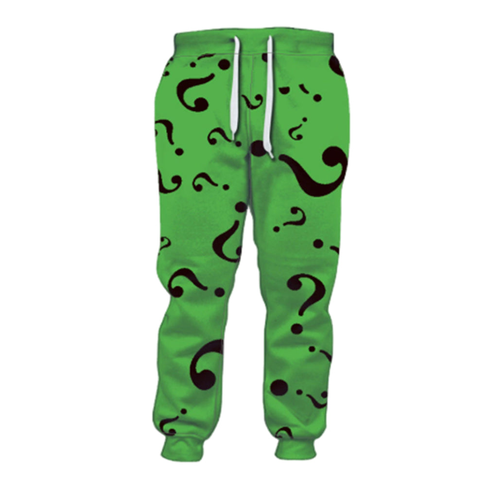 Cosplay Costume Riddler Batman Film Cosplay Pantalon Vert Homme