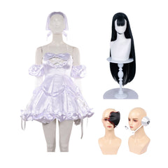 Cosplay Costume Sua Zombie Stage Alien Stage(2026) TV Cosplay Robe Blanche Femme Ver.2 Perruque Mic Masque