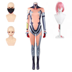 Cosplay Costume Talia Yang Cyberpunk: Edgerunners 2(2026) TV Cosplay Combinaison Orange et Grise Femme Perruque Masque Boucle d'Oreilles
