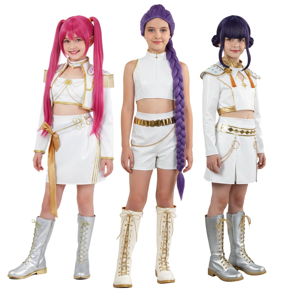 Enfant KPop Demon Hunters Huntrix Rumi Mira Zoey What It Sounds Like Tenue Cosplay